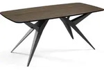 WFL Group Esstisch, Walnuss, Metall, Nachbildung, 10-Sitzer, Oval,Oval, 236x76x90 cm,