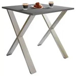 Mid.you Esstisch, Anthrazit, Schwarz, Metall, Holzwerkstoff, quadratisch, X-Form,
