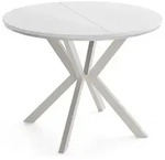 WFL Group Esstisch, Wei&szlig;, Metall, Nachbildung, 6-Sitzer, Rund,Rund, 130x76x90 cm,