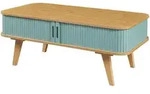 [en.casa] Couchtich, Blau, Bambusholz, Bambus, Rechteckig,Oval, 100x40x50 cm,
