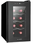 Klamer Weink&uuml;hlschrank, Schwarz, Metall, Glas, 51x48x26.5 cm, K&uuml;chen,