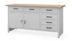 Jan Nowak Werkbank, Grau, Metall, 170x85x60 cm, Freizeit, Heimwerken, Werkstatt,