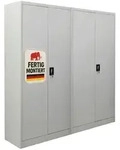 Proregal Fl&uuml;gelt&uuml;renschrank, Hellgrau, Metall, 160x180x40 cm, Arbeitszimmer,