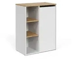 Vicco Badschrank, Wei&szlig;, Eiche Artisan, Holzwerkstoff, 1-Sitzer, 2 F&auml;cher,