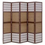 Homestyle4u Paravent, Braun, Holz, 220x175x2 cm, Wohnzimmer, Raumteiler & Paravents,