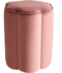 Beliani Pouf, Pink, Textil, Rund, 39x45x39 cm, Wohnzimmer, Hocker, Poufs