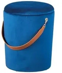 Livetastic Hocker, Blau, Textil, zylindrisch, 35x45x35 cm, Stauraum, Wohnzimmer,
