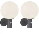 Globo Lighting 2X, Anthrazit, Glas, Rund, E, 25x37x25 cm, Lampen & Leuchten,