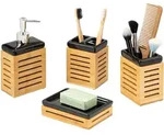bremermann Badezimmer-Set,, Schwarz, Keramik, 6.7x11.5x8.5 cm, Badaccessoires