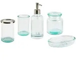 Beliani Badezimmer, Gr&uuml;n, Silber, Glas, 15x20x10 cm, Badaccessoires