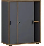 P & B Aktenschrank, Anthrazit, Honigeiche, Holzwerkstoff, 1 F&auml;cher, 60x74x37...