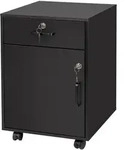 Relaxdays Rollcontainer, Schwarz, Holzwerkstoff, Kunststoff, 1 Schubladen, 40x57x40