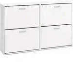 Kadima Design Schuhschrank, Wei&szlig;, Holz, Rechteckig, 120x81x24 cm, Garderobe,