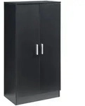 [en.casa] Schuhschrank, Schwarz, Holzwerkstoff, Teilmassiv, 7 F&auml;cher, 55x108x35 cm,