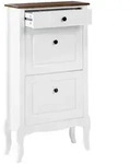 Beliani Schuhschrank, Dunkelbraun, Wei&szlig;, Braun, Holzwerkstoff, 60x108x24 cm,