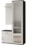 Masseno Garderobenschrank, Schwarz, Holzwerkstoff, 4 F&auml;cher, 1 Schubladen,