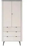 Lookway Kleiderschrank, Beige, Grau, Holzwerkstoff, 90x191x40 cm, Garderobe,
