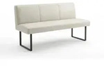 Kawola Esszimmerbank, Hellgrau, Leder, 2-Sitzer, Rechteckig, 143x85x69 cm,...