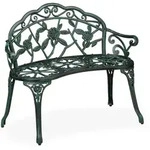 Relaxdays Gartenbank, Mehrfarbig, Metall, 2-Sitzer, 99x79x56 cm, Gartenm&ouml;bel,