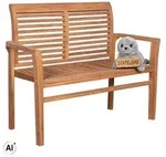 Mr. Deko Gartenbank, Natur, Holz, Uni, 2-Sitzer, einzeln stellbar, 120x89x48 cm,