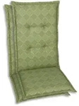 Sesselauflagenset, Gr&uuml;n, Textil, 2-teilig, Raute, F&uuml;llung: Schaumstoff, Vlies,