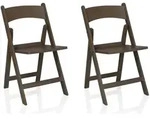 Gardenson Gartenklappstuhl-Set, Braun, Kunststoff, 44x80x47 cm, klappbar,