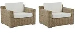 Beliani Gartensessel, Mehrfarbig, Creme, Naturmaterialien, 112x70x90 cm,