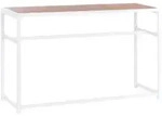 Beliani Garten-Bartisch, Wei&szlig;, Metall, 2-Sitzer, Rechteckig, 50x90x150 cm,