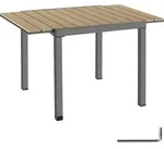 tectake Gartentisch, Schwarz, Braun, Kunststoff, Baum/Pflanze/Natur, Quadratisch,