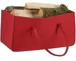 Relaxdays Kaminholztasche, Rot, Textil, 25x25x50 cm, Kleinm&ouml;bel, Kamine & Zubeh&ouml;r,