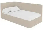 Altdecor Einzelbett, Mokka, Textil, Ottomane rechts,L-Form, 90x200 cm,...