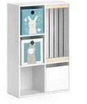 Vicco Kinderregal, Wei&szlig;, T&uuml;rkis, Holzwerkstoff, 5 F&auml;cher, 1 Schubladen,