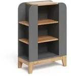 VitaliSpa Kinderregal, Eiche Artisan, Grau, Holzwerkstoff, 6 F&auml;cher,...