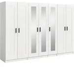 Livetastic Dreht&uuml;renschrank, Wei&szlig;, Holzwerkstoff, 9 F&auml;cher, 280x194x56 cm,