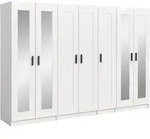 Livetastic Dreht&uuml;renschrank, Wei&szlig;, Holzwerkstoff, 9 F&auml;cher, 280x194x56 cm,