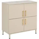 Beliani Sideboard, Beige, Metall, 80x80x40 cm, Wohnzimmer, Kommoden &...