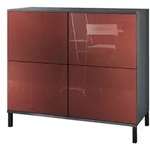 Vladon Kommode, Bordeaux, Holzwerkstoff, 92.5x83.5x35 cm, Wohnzimmer, Kommoden &