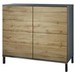 Vladon Kommode, Eiche Wotan, Holzwerkstoff, 92.5x83.5x35 cm, Wohnzimmer,...