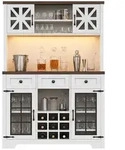 Stilvora Highboard, Wei&szlig;, Metall, Holzwerkstoff, Glas, 4 F&auml;cher, 3 Schubladen,