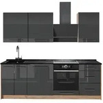 Vicco K&uuml;chenzeile, Anthrazit, Eiche, Holzwerkstoff, Rechteckig, 230x206.8x51.6...
