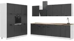 Vicco K&uuml;chenzeile, Dunkelgrau, Wei&szlig;, Holzwerkstoff, Rechteckig, 460x206.8x60...