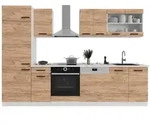 Vicco K&uuml;chenzeile, Eiche, Wei&szlig;, Holzwerkstoff, Rechteckig, 300x206.8x60 cm,