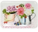 Lashuma Tablett, Rosa, Kunststoff, Floral, Rechteckig, 37x2x50 cm,...