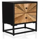 Mid.you Sideboard, Dunkelbraun, Metall, Tanne, 2 Schublade(n) Schubladen,...