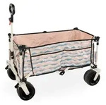 Home Deluxe Bollerwagen, Beige, Blau, Metall, Textil, Kunststoff, 99x57x55 cm,