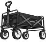 tectake Bollerwagen, Schwarz, Kunststoff, 53.5x101x91 cm, Gartenzubeh&ouml;r,