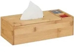 Relaxdays Tuchspender, Hellbraun, Holz, 30.5x9x14.5 cm, Badaccessoires,
