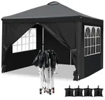 Pavillon, Schwarz, Textil, 300x223x300 cm, Sonnenschutz & Sichtschutz,...