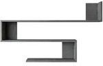 [en.casa] Wandregal, Grau, Holzwerkstoff, 3 F&auml;cher, 120x71.5x14.5 cm, Wohnzimmer,