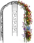 Relaxdays Rosenpavillon, Schwarz, Metall, 178x250x178 cm, Gartenzubeh&ouml;r,...